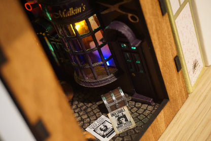 Harry Potter Diagon Alley Book Nook – Handmade Bookshelf Insert & Bookend