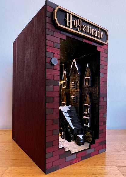 Harry Potter Hogsmeade Village Book Nook – Handcrafted Bookshelf Insert Decor