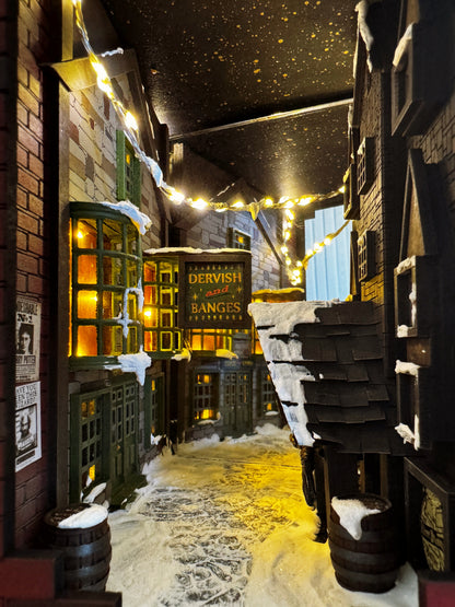 Harry Potter Hogsmeade Village Book Nook – Handcrafted Bookshelf Insert Decor