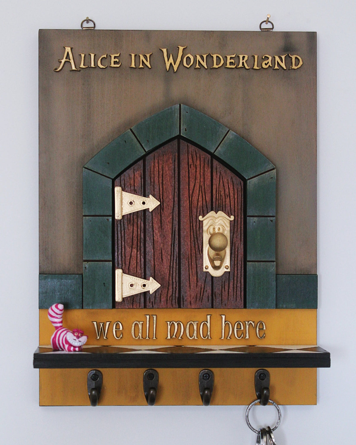 Alice in Wonderland Key Holder – Handmade Wall Mounted Decor