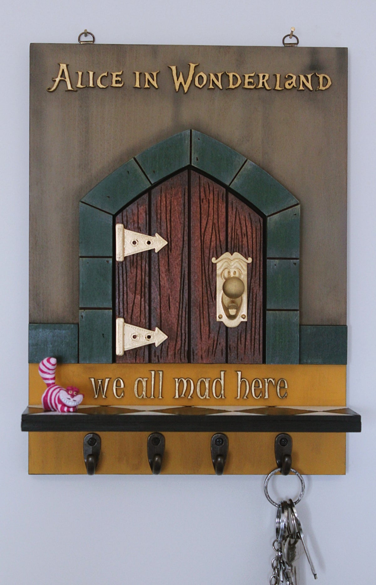 Alice in Wonderland Key Holder – Handmade Wall Mounted Decor