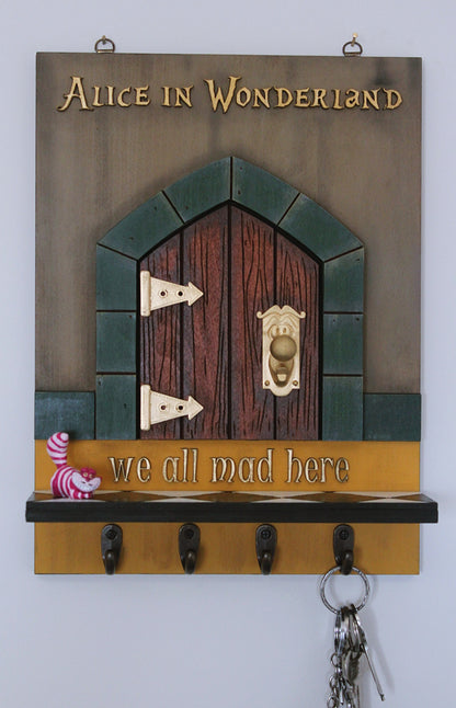 Alice in Wonderland Key Holder – Handmade Wall Mounted Decor
