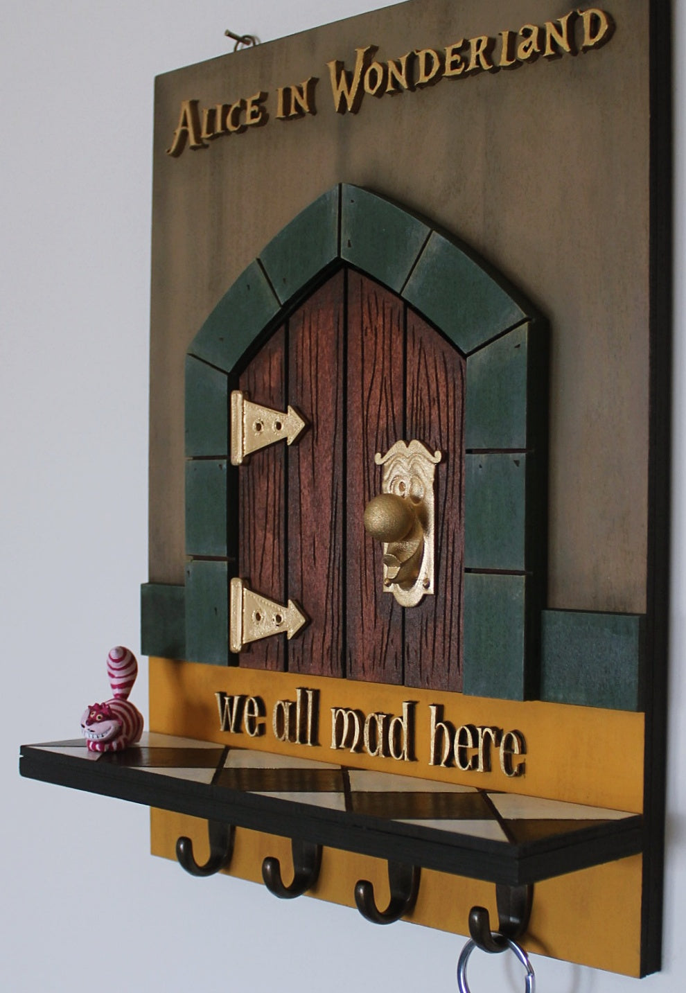 Alice in Wonderland Key Holder – Handmade Wall Mounted Decor