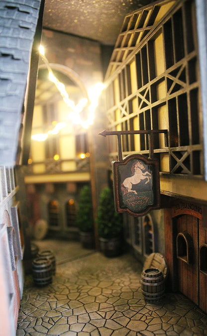 Lord of the Rings Book Nook – Handmade Prancing Pony Bookshelf Insert Decor