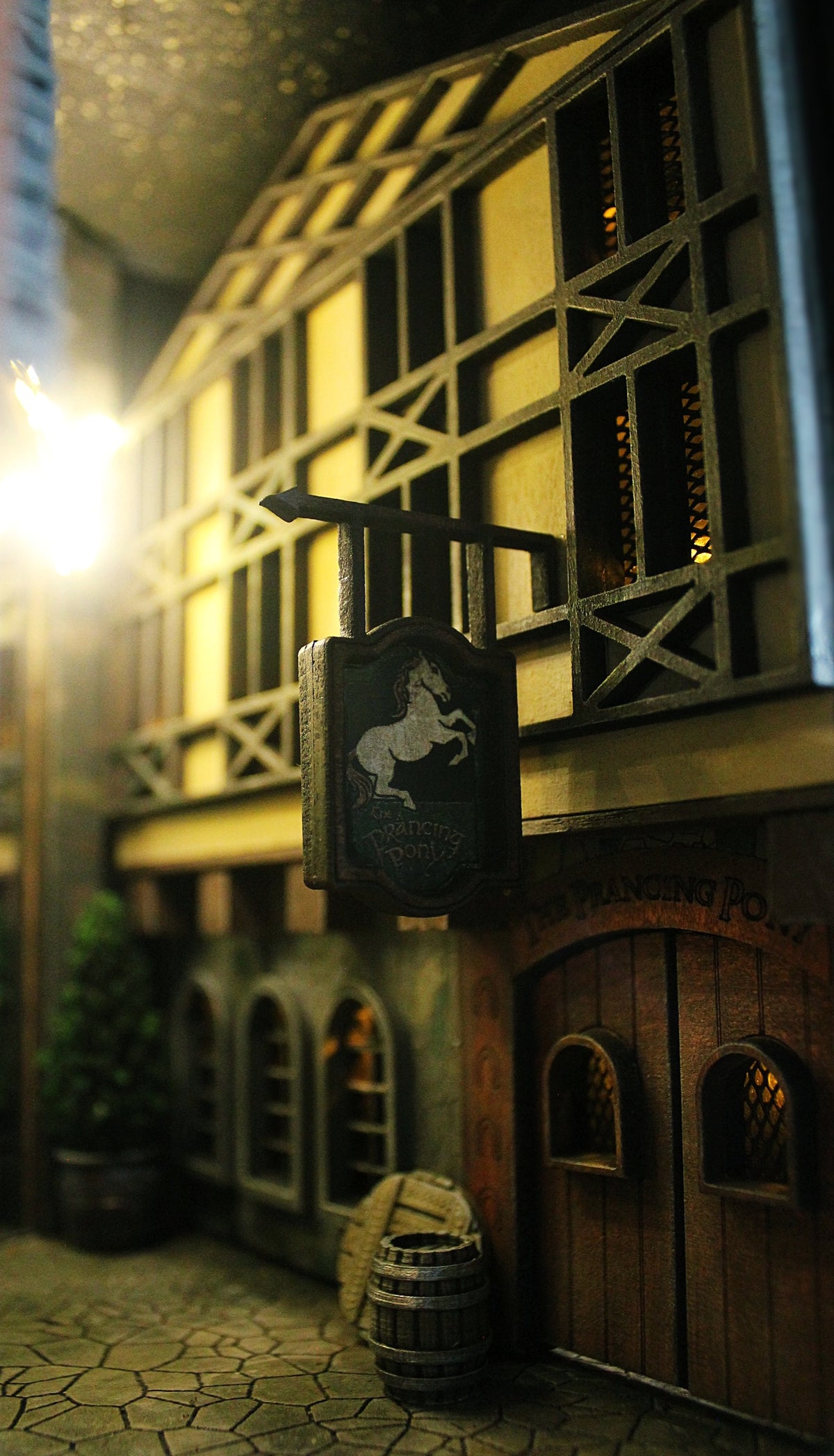 Lord of the Rings Book Nook – Handmade Prancing Pony Bookshelf Insert Decor