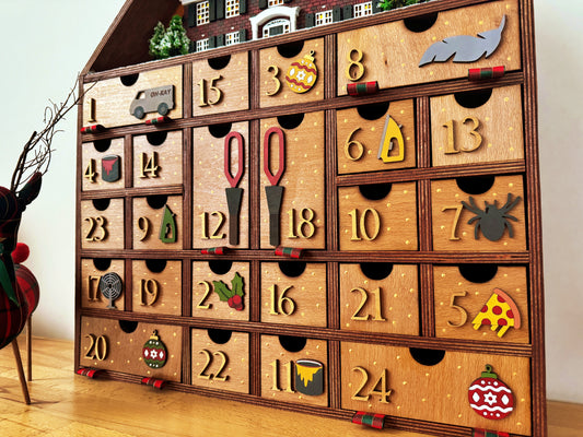 Home Alone Advent Calendar – Handmade 24 Day Christmas Countdown Wooden Decor