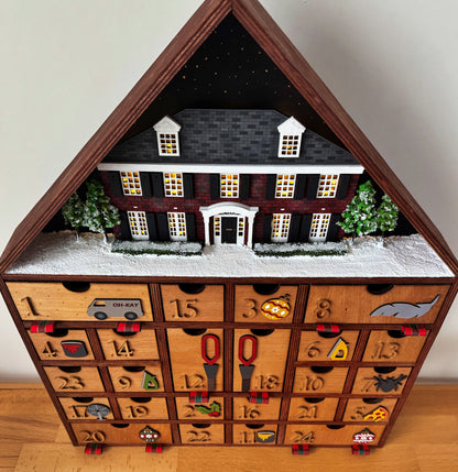 Home Alone Advent Calendar – Handmade 24 Day Christmas Countdown Wooden Decor