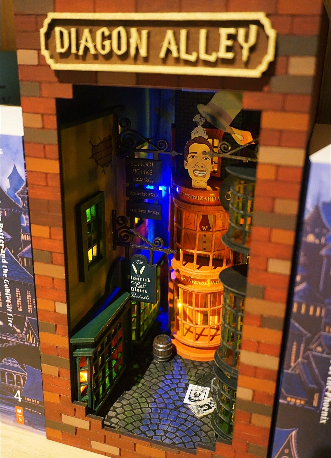 Harry Potter Diagon Alley Book Nook – Handmade Bookshelf Insert Decor