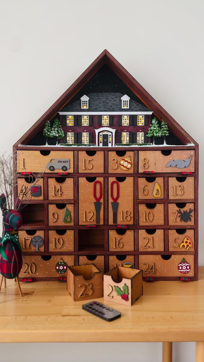 Home Alone Advent Calendar – Handmade 24 Day Christmas Countdown Wooden Decor