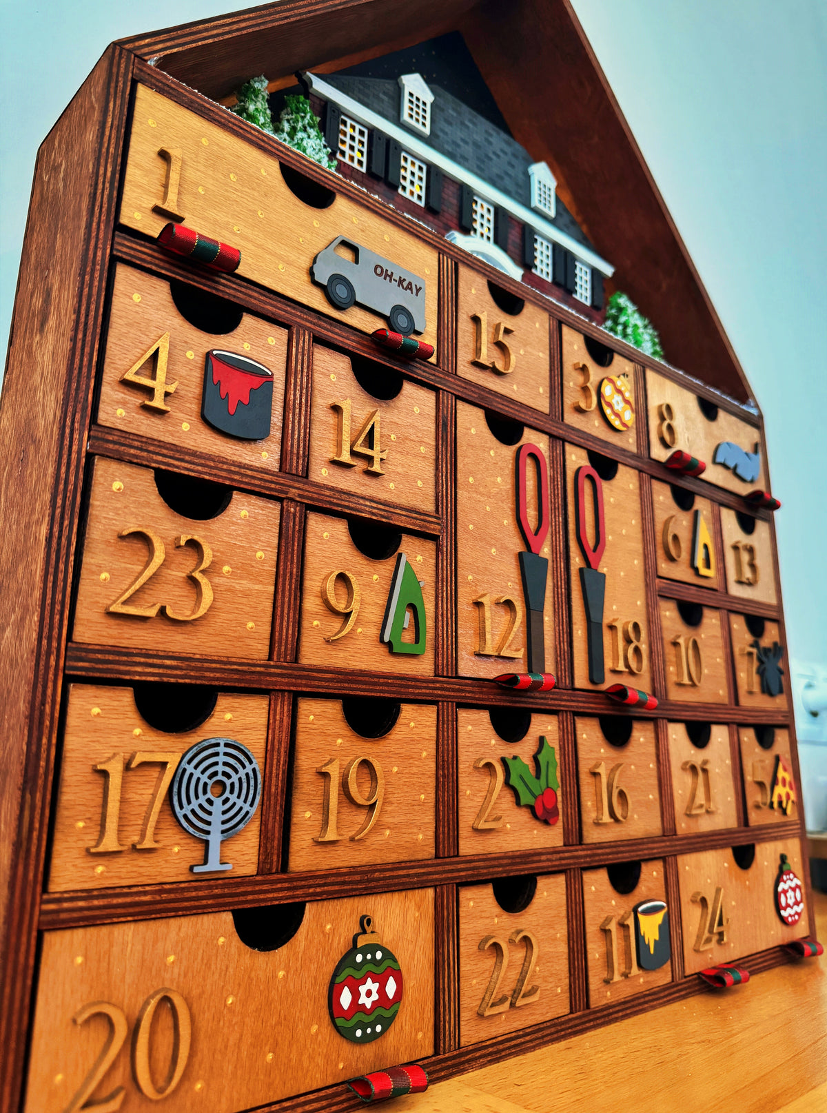 Home Alone Advent Calendar – Handmade 24 Day Christmas Countdown Wooden Decor